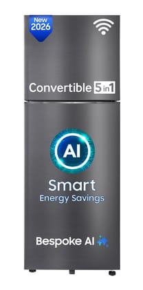 Samsung 419 L, 3 Star, Convertible 5-in-1, Digital Inverter, Frost Free Double Door, Bespoke AI WiFi Refrigerator (RT45HG6A43B1HL, Black DOI, 2026 Model) Samsung 419 L, 3 Star, Convertible 5-in-1, Digital Inverter, Frost Free Double Door, Bespoke AI WiFi