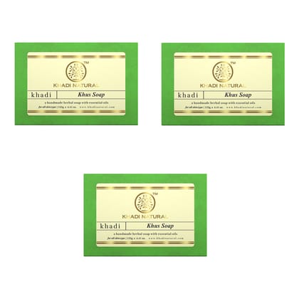 Khadi Natural Herbal Khus Soap Combo Pack Of 3 – 125gm Each