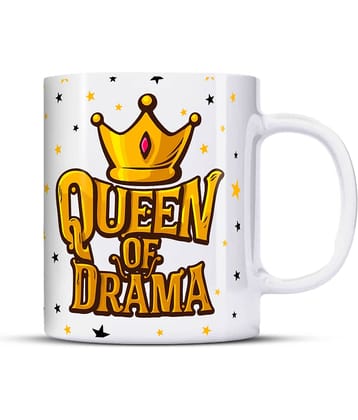 ZYOZI® Queen of Drama Printed Coffee Mug|Coffee Mug for Gifts - 325 ml,Printed Coffee Cup|Ceremic Printed Queen of Drama Coffee Cup|Coffee Mug for Birthday,Wedding Gifts (Set of 1)