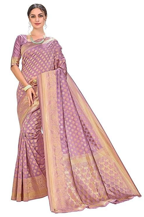 Glory Sarees Women's Woven Pure Soft Kanjivaram Silk Saree
