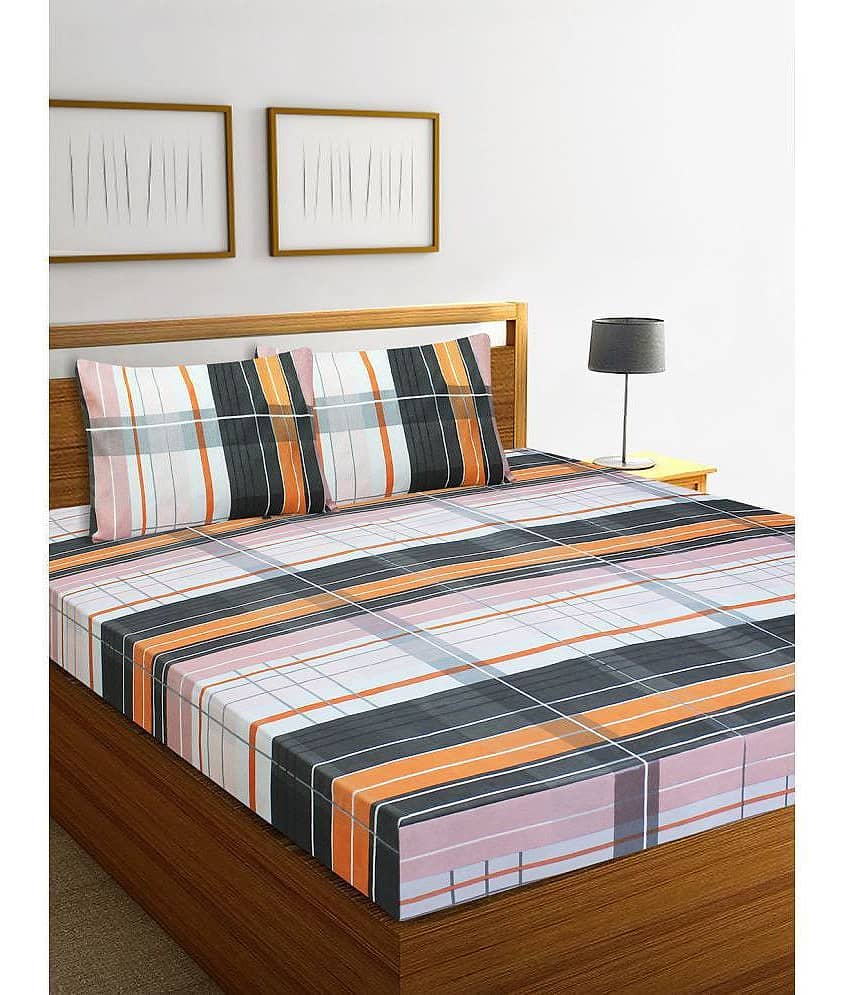 Home Candy Microfiber Double Bedsheet ( White )