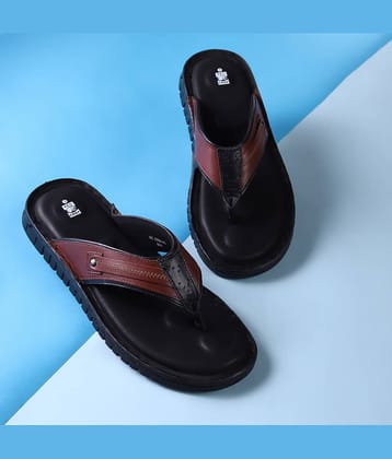 Red Chief Black Men's Thong Flip Flop