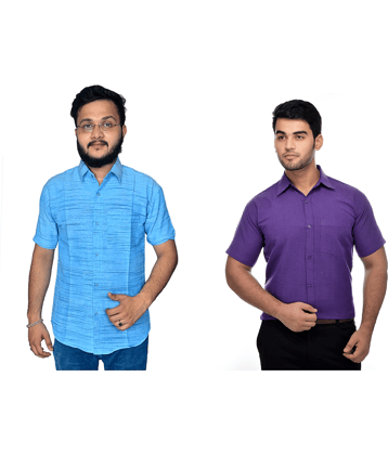 DESHBANDHU DBK Cotton Regular Fit Half Sleeves Men's Formal Shirt - Multi ( Pack of 2 )