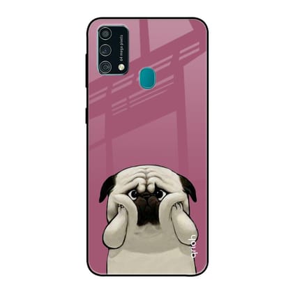 Funny Pug Face Glass Case For Samsung Galaxy F41