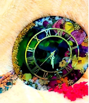 Luxury Preserved Flower Clock - Customizable Decorative Wall Clock