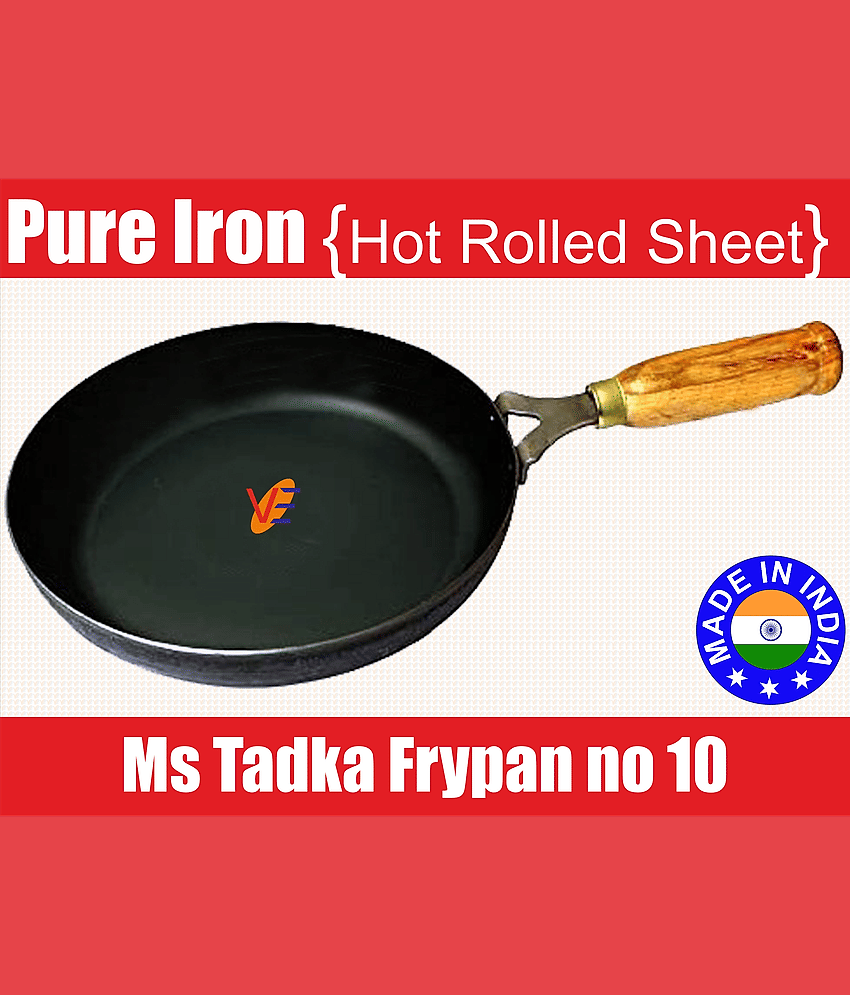 Veer Wooden Handle - Iron Fry Pan ( Pack of 1 )