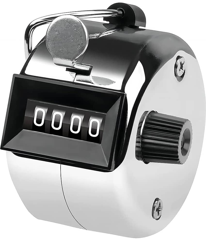 Tally Counter, 4-Digit Metal Hand Finger Counter for Jaap Counter, Tasbeeh Counter, Counting, Knitting, Coaching Golf, Lap, Fishing (Pack of 1)