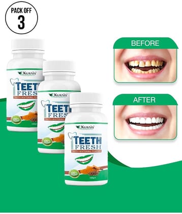 KURAIY Pearl Teeth Whitening Powder Teeth Brightening Oral Plaque Stains 100g Pack of 3