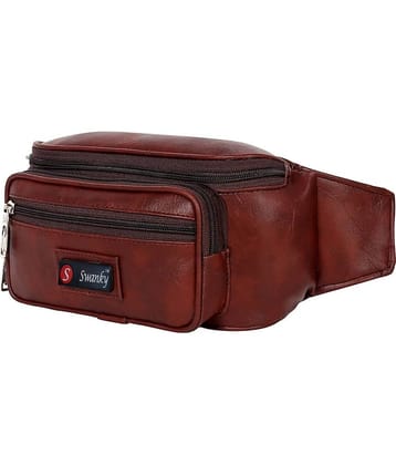 Swanky Travel Waist Bag Leather Brown Waist Pouch