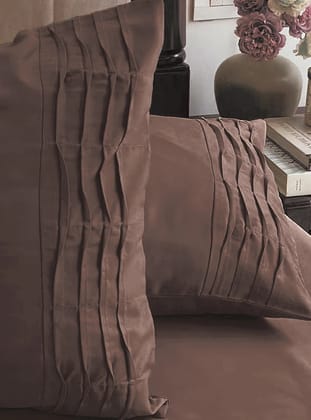 300TC - King size Solid Bedsheet Set (Dark Chocolate)-Dark Chocolate-300tc