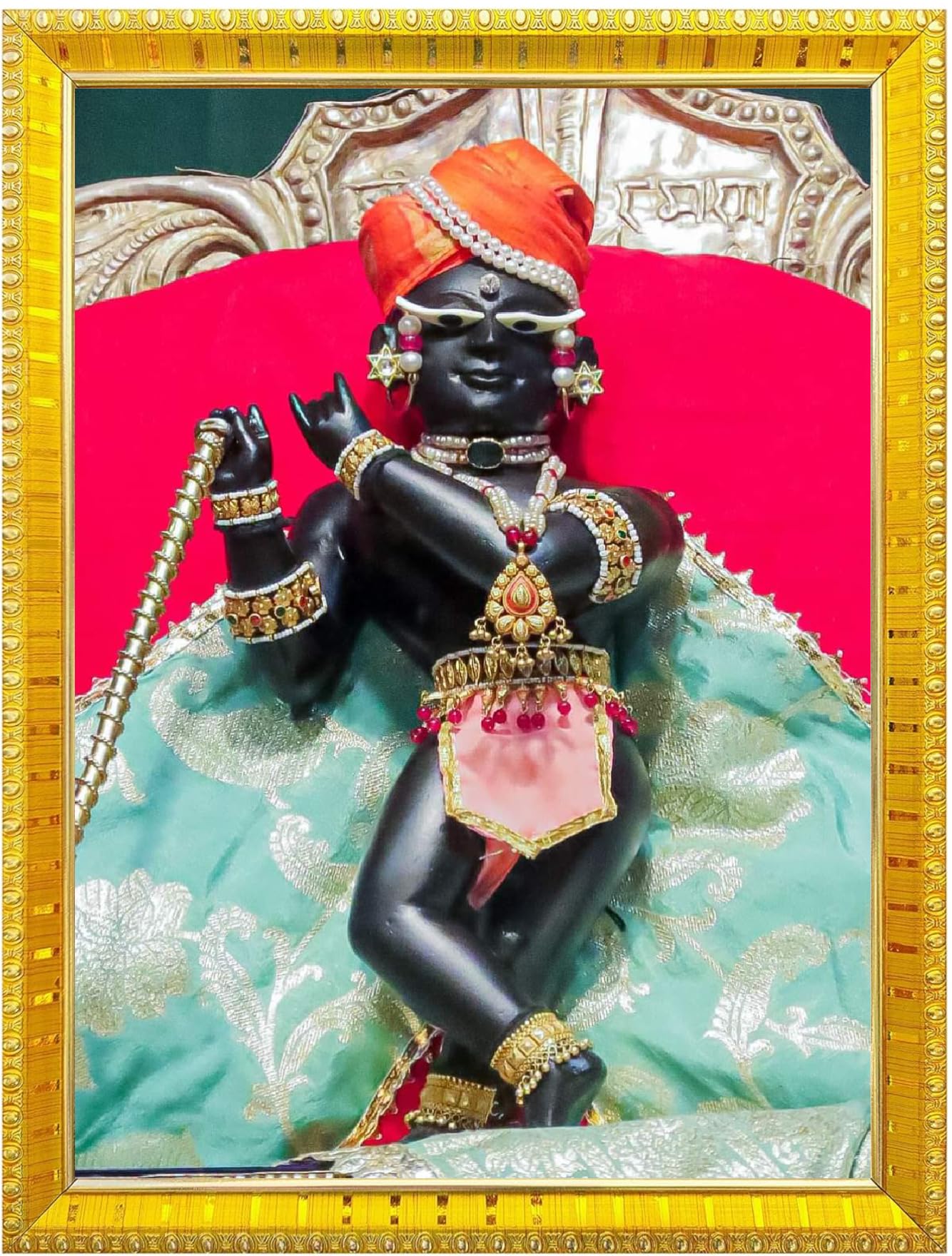 NOKKES Radha Raman Vrindavan Radha Raman Thakur Ji Photo Frames Religious Photo frame 5X7 Inch Photo Frame_QWW3