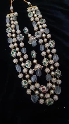 ZEVAR IMultilayered Pearl Beaded Long Necklace Set