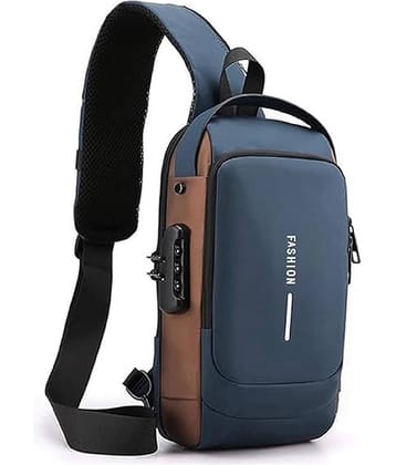 Gjshop Blue Solid Messenger Bag