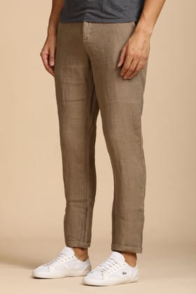 Lenovo - 100% Linen Trouser - Taupe-L-34 / TAUPE