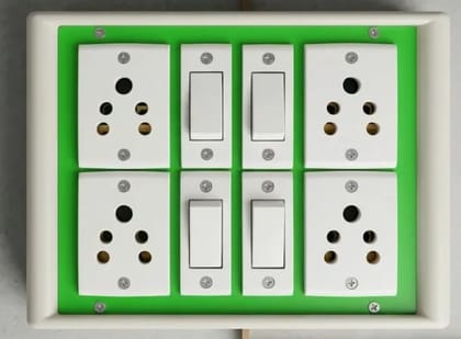 Electrical Switch Board With 4 Sockets and 4 Switches Heavy Duty Wall-mount for Home, Office, and Commercial Use Fire Resistant,plugs | (10 Ft) Electrical Switch Board With 4 Sockets and 4 Switches Heavy Duty Wall-mount for Home, Office, and Commercial Use Fire Resistant,plugs | (10 Ft)
