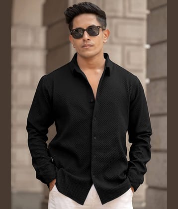color bucket Cotton Blend Regular Fit Popcorn Textured Full Sleeves Men's Casual Shirt - Cream ( Pack of 1 )