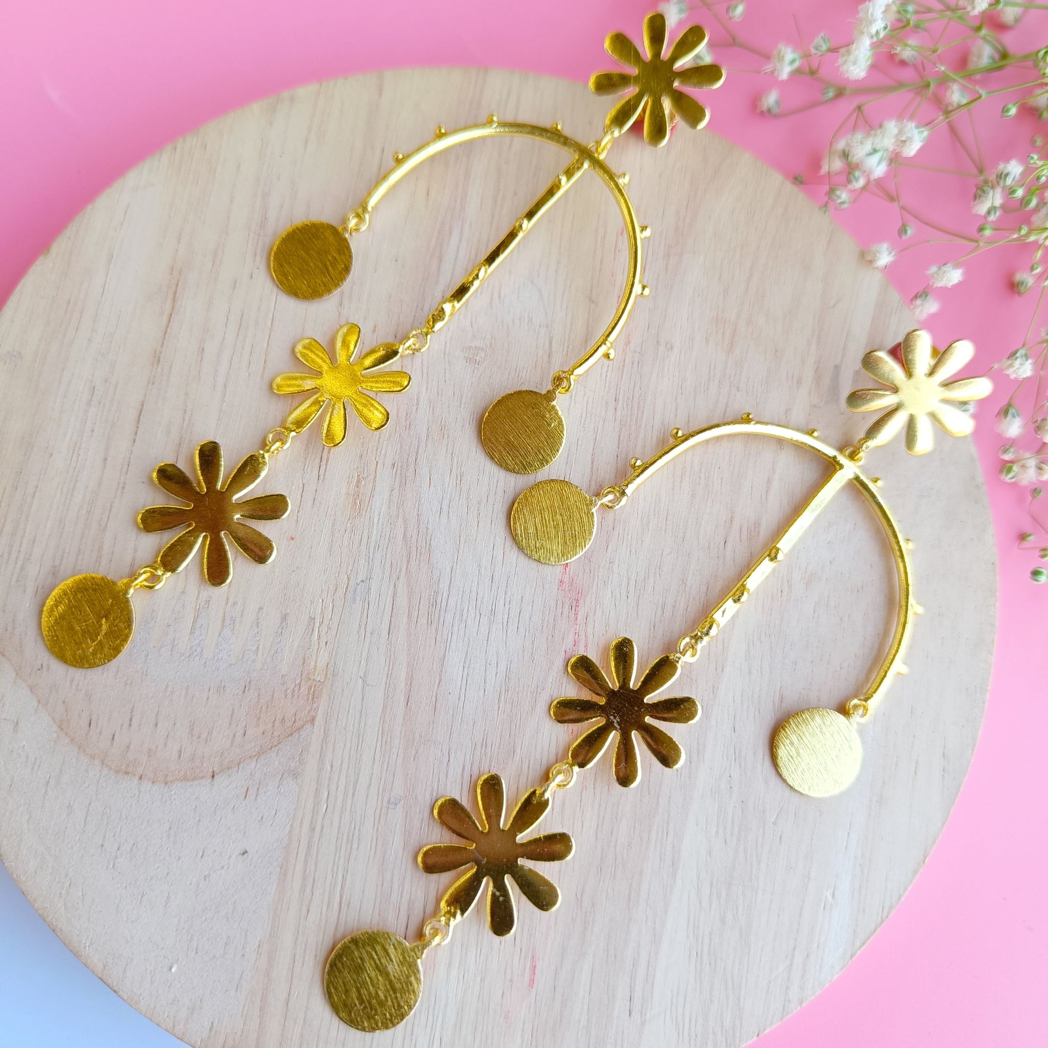 Layla Anne Gold Earrings-Golden