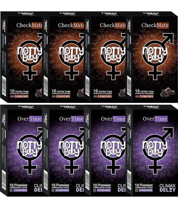 NottyBoy Chocolate Flavoured and Extra Delay Extra Time Condoms - 80 Units