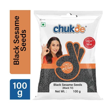 Chukde Black Till (Black Sesame) - Rich in Nutrients & Antioxidants - Regional Names: Nigella, Ellu, Teel - Authentic Indian Flavor & Aroma | 100 Gram | Pack of 2