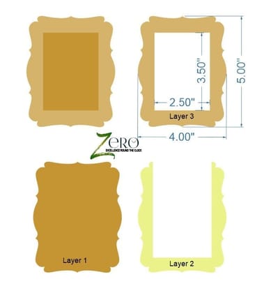 Brand Zero MDF Photo Frame Design 2 - 4 Inches By 5 Inches