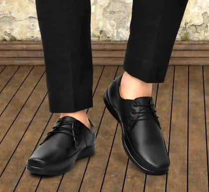 Latest Fashionable Men Formal Shoes Black Derby Shoes Office Shoes For Men's and Boys (Size-7) Black