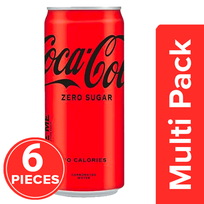 Coca Cola Zero Sugar Coke - No Calories, Refreshing, Soft Drink, 6X300 Ml (Multipack)