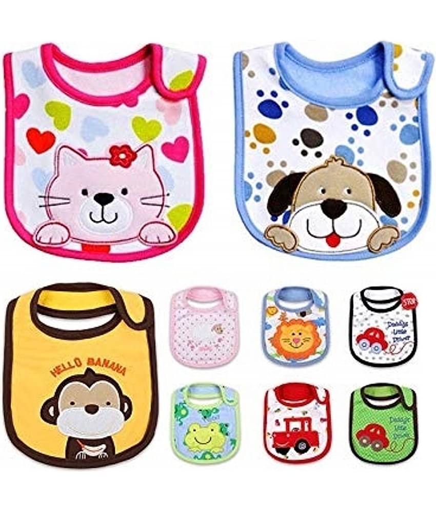 FOK Multi-Colour Cotton Bibs - Set of 1