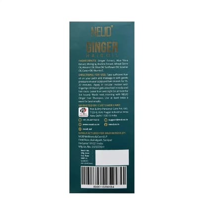 NEUD Combo - Ginger Hair Oil and Shampoo for Men and Women