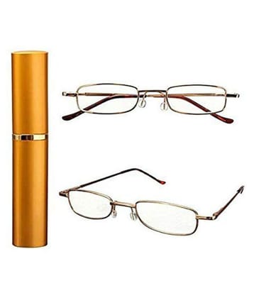 PE - READING GLASSES - PEN CASE MODEL - GOLDEN COLOUR FRAME - POWER + 2.75-1 PAIR - Medium