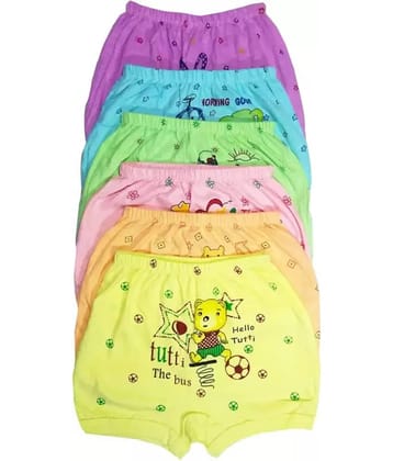 PUSHPADANT FASHION WEAR Pack of 6 Cotton Panties For Baby Girls ( Multicolor )