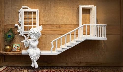 3D Printed Krishna Flute Wall Decor with Staircase Door Window