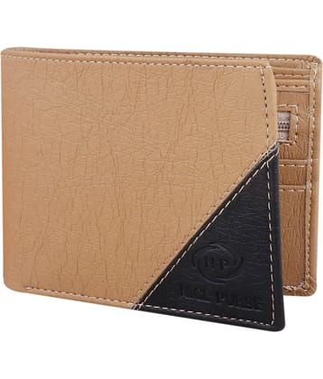Nice Purse PU Self Design Men's Two Fold Wallet,Regular Wallet With 10 Slots For Card ( Beige , Pack of 1 )