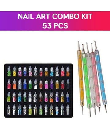 Lenon 48 Bottles 3d Nail Art Set, Nails 5 Pcs Dotting Pen 50 g