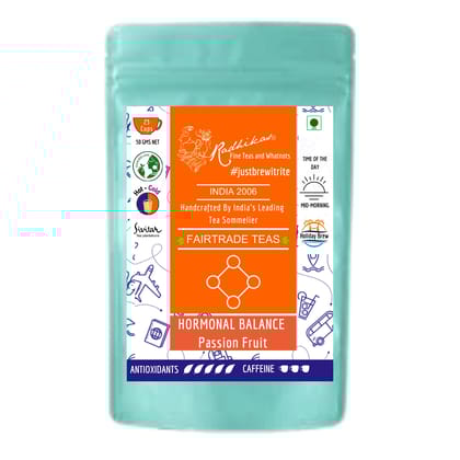 HORMONAL BALANCE Passion Fruit Darjeeling Leaf - Antioxidants & Mental Boost (50 gm - Makes 25 Cups of Tea) by M/S RADHIKAS FINE TEAS AND WHATNOTS