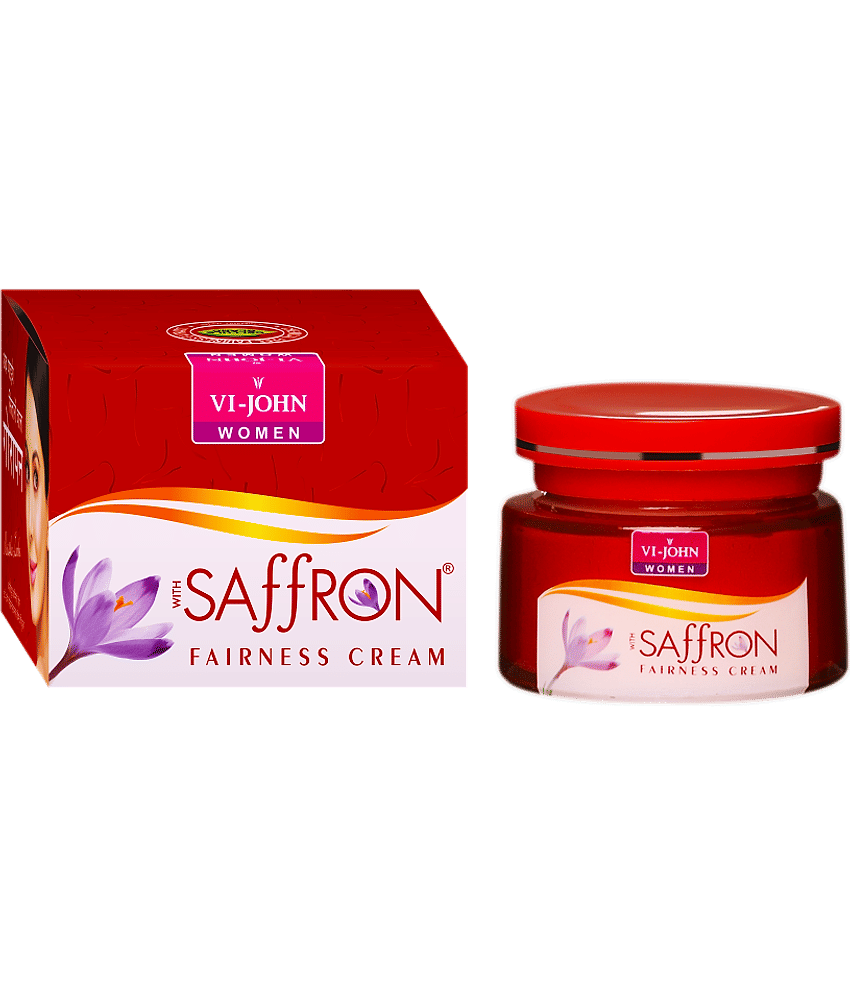 VI-JOHN Saffron Advance Skin Fairness & Brightening Enriched With Vitamin E 50g - Pack of 4