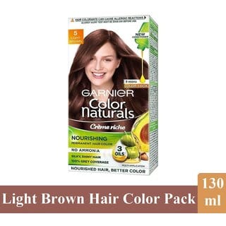 Garnier Naturals Cream Hair Color, Light Brown - Pack Of 1 (130ml)