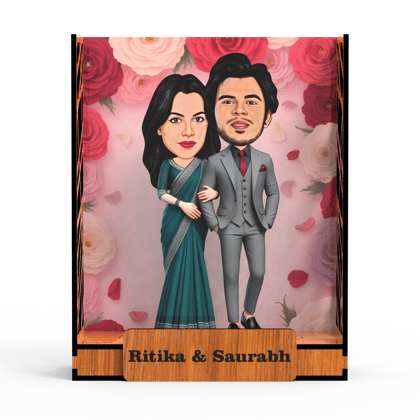 Avataar Studio Personalized Gift for Husband, Wife, Boyfriend, Girlfriend Character Caricature Photo Frame Unique Design Customized Gift for Friends & Family Return Gift (COUPLE 12 BOX)
