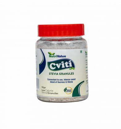 Nutrivalue Cviti Stevia Granules (150g) | Natural Sugar Substitute | Low Calorie Sweetener