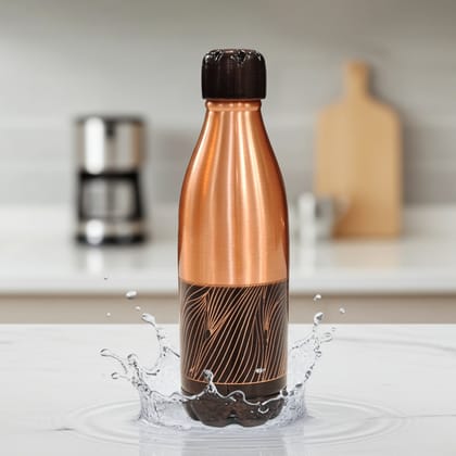 Copper Drinking Water Bottle | Premium Leakproof Ayurvedic Bottle , Height : 9.5 Inch (BCMAS202 C)