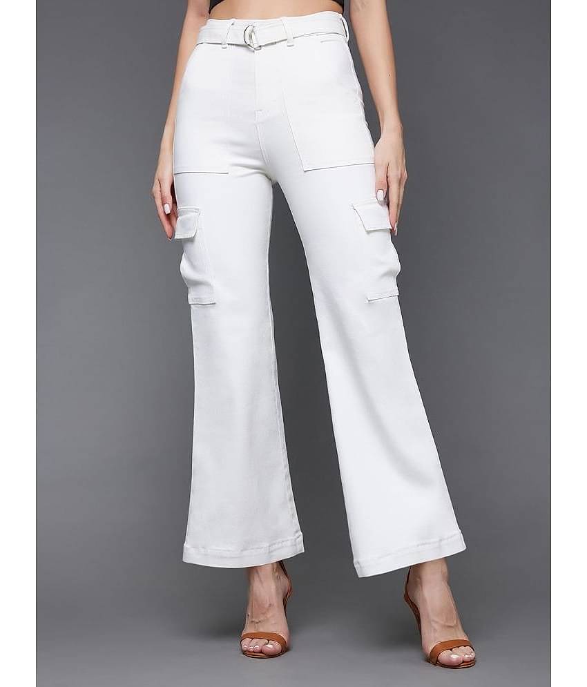 Miss Chase - White Denim Wide Leg Women's Jeans ( Pack of 1 )