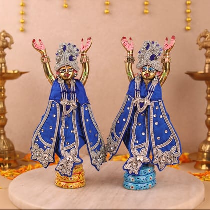 Saawan Sugandh Royal Blue Dhoti Patka for Gaur Nitai-Without Shringar / 2 inch