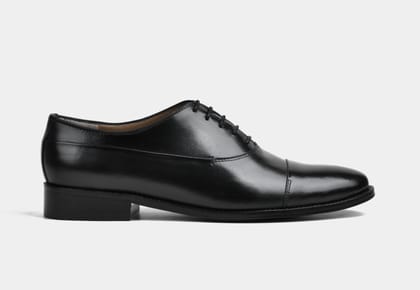 ROSSO | MEN BLACK CAP TOE LACEUP (Sale)-UK 6