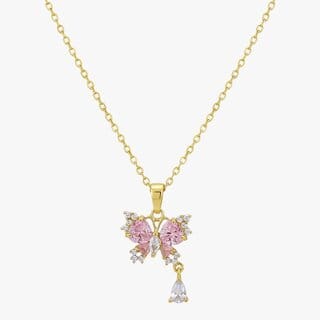 Enchanted Artificial Diamond Butterfly Necklace