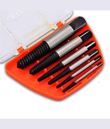 6pcs Broken Bolt Screw Extractor Remover Set Easy Out Drill Bits Tools Kit 3-22mm