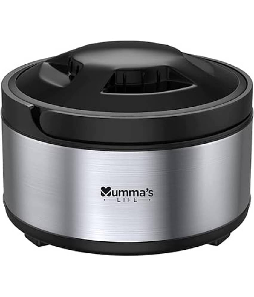 Mumma's Life Black Steel Thermoware Casserole ( Set of 1 , 2000 mL )