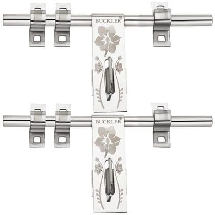 BUCKLER Stainless Steel Aldrop for Main Door| Gate| Kitchen | Bedroom Door|Office Door and Wooden Doors, Lily Flower Laser Print (14MM-3MM, 10 Inch)