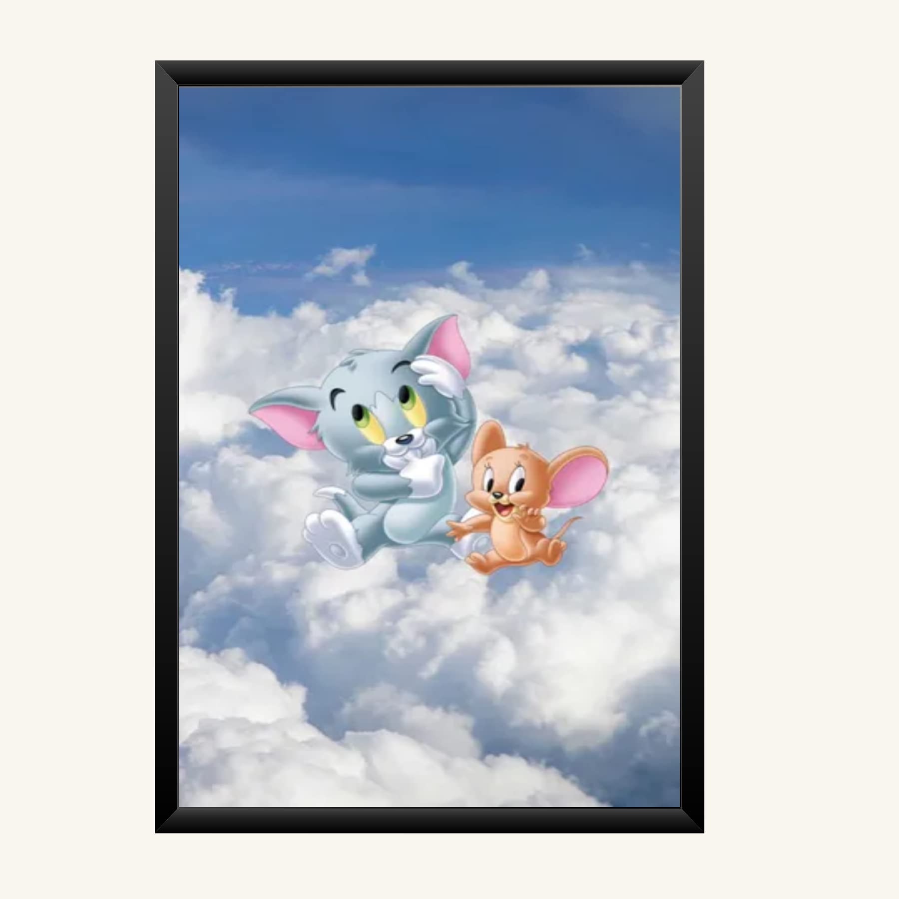 NOKKES Tom And Jerry Photo Frame Wall Poster 8X12 In Printed Poster Photo Paper 300Gsm Photo Frame For Wall Decoration _8