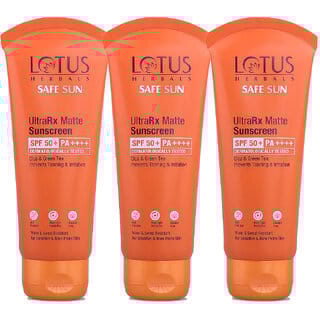 Lotus Herbals Sunscreen  Spf 50 Pa Safe Sun Ultrarx Sunscreen Spf50 Ss1  50G ( Pack Of 3)