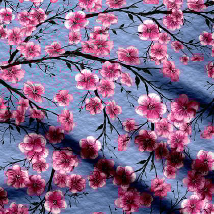 Sakura splendor Print Fabric-Cotton