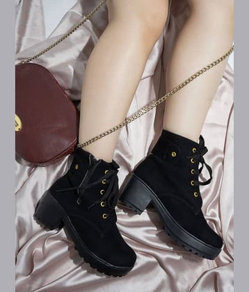 Shoetopia Black Knee Length Casual Boots